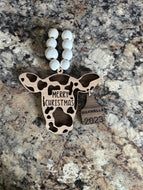 Cow Head Cow Tag Christmas Ornament